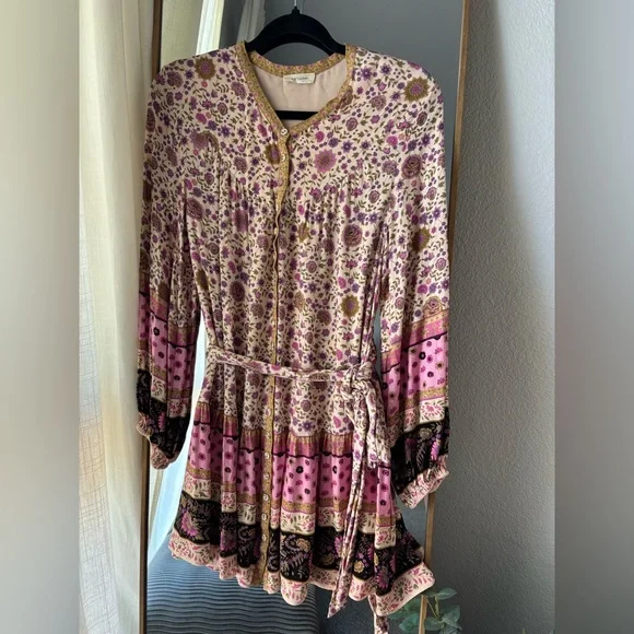 knee length dresses for ladies Spell Sweet Nothings Button Through Tunic Dress